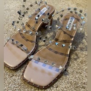 Steve Madden Clear Studded Gladiator Sandals 8.5